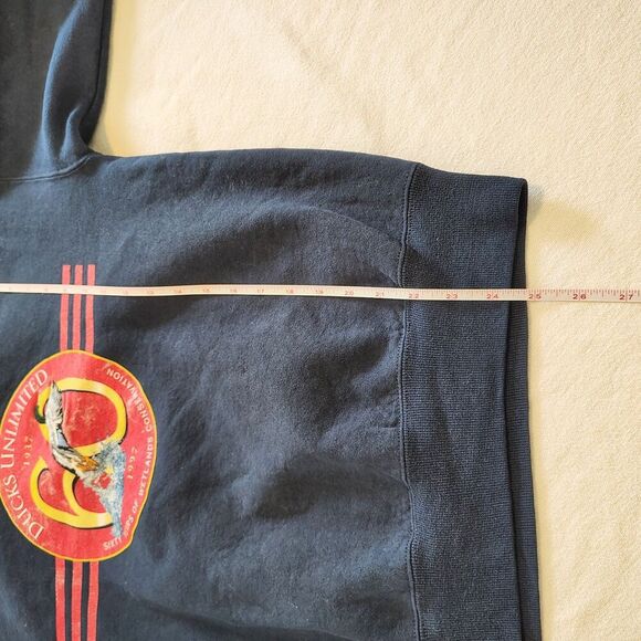 Vtg 90s Ducks Unlimited Sweatshirt Mens M 60 Year Anniversary Crewneck Navy USA - Picture 4 of 7